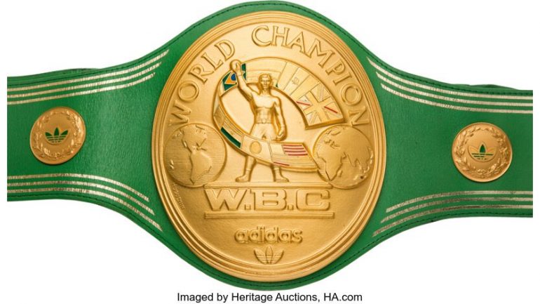 Muhammad Ali’s WBC title belt from 1974 was sold for $6.18 million