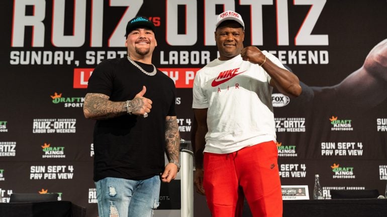 Andy Ruiz and Luis Ortiz weigh-in for Sunday heavyweight clash