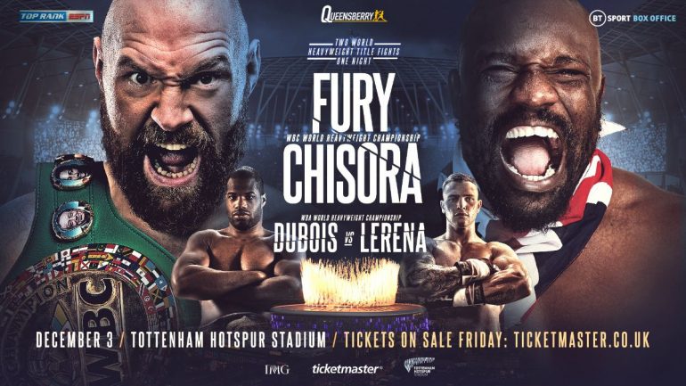 Tyson Fury-Derek Chisora official for December 3 in London