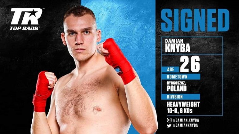 Heavyweight prospect Damian Knyba signs deal with Top Rank