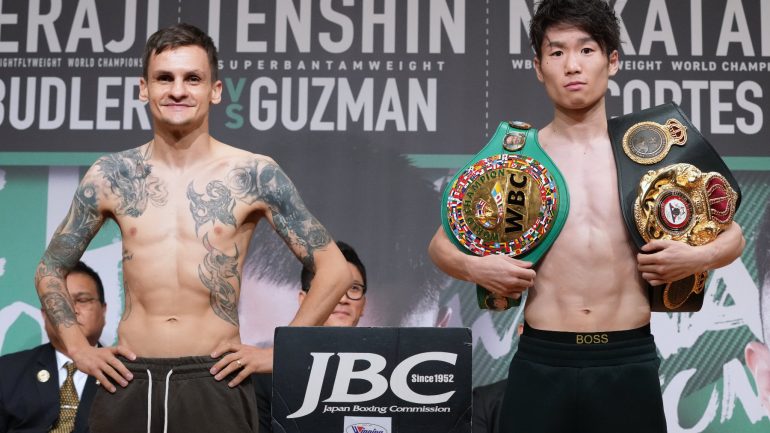 Kenshiro Teraji-Hekkie Budler tripleheader weigh-in comments and photos