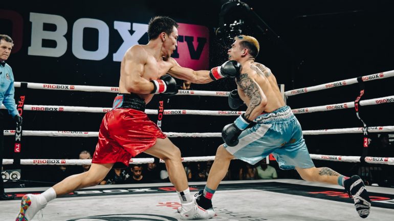 Batyrzhan Jukembayev survives a scare to outpoint Hugo Roldan in Florida