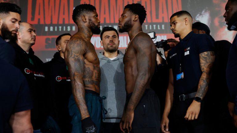 Weigh-in Alert: Mikael Lawal vs. Isaac Chamberlain and undercard in London