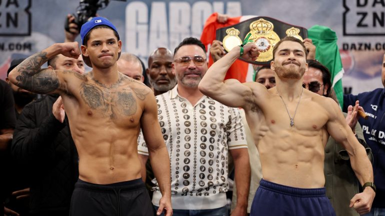 Garcia-Duarte weigh-in photos and final bout sheet (with weights)