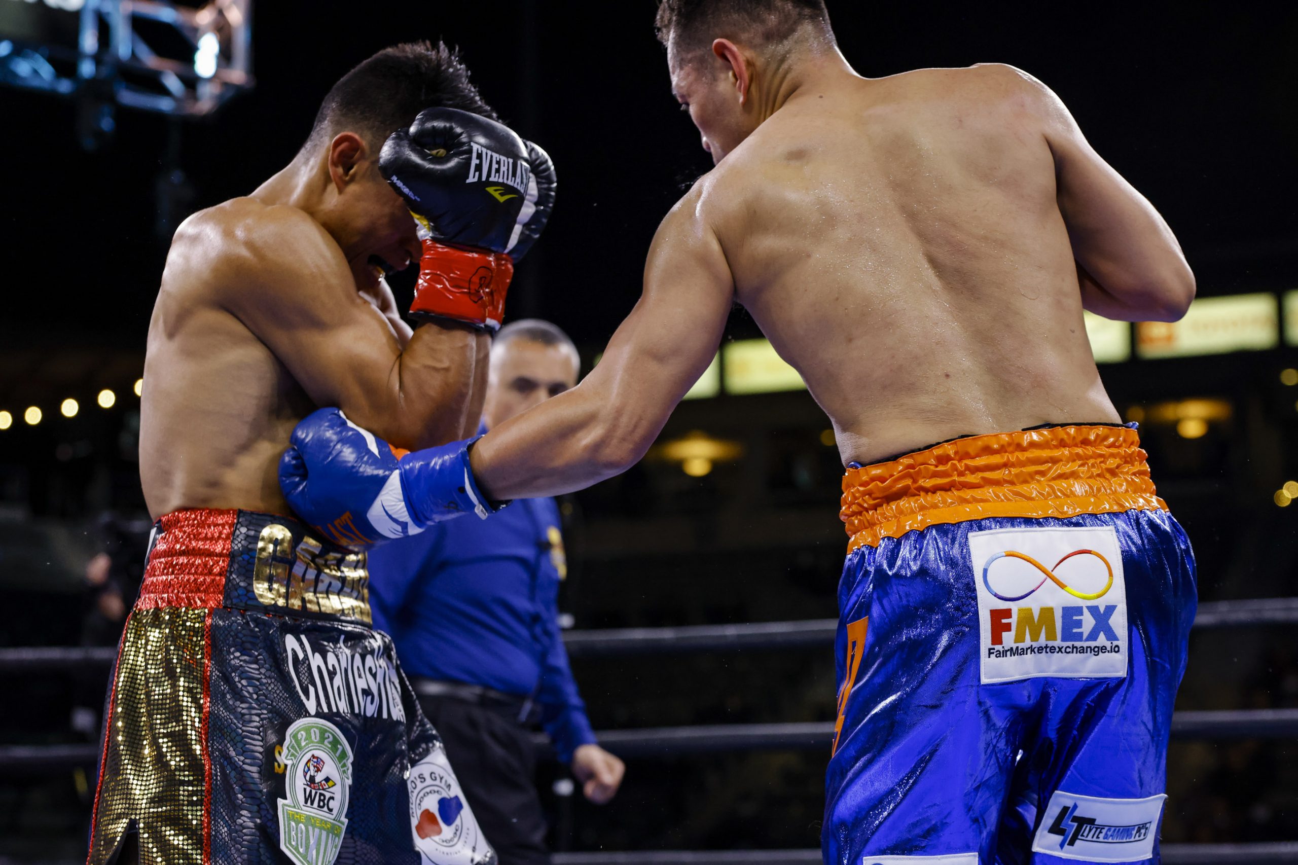 Nonito Donaire (right) nails Reymart Gaballo with the fight-ending body shot. Photo credit: Esther Lin/Showtime