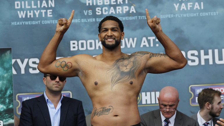 Anthony Joshua-Dominic Breazeale weigh-in by Lawrence Lustig/Matchroom Sport